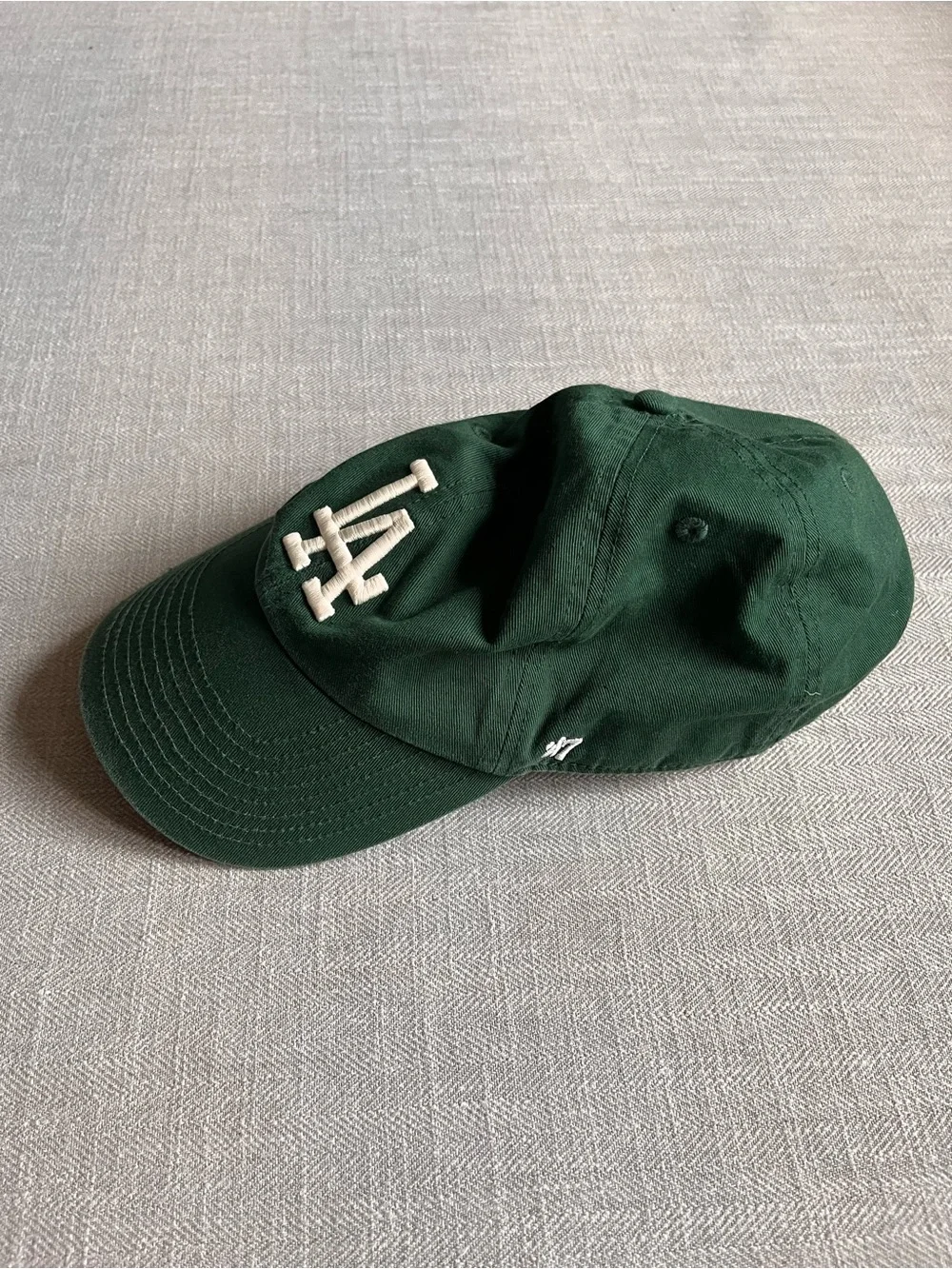 LA Dodgers Adjustable Dad Baseball Cap in Dark Green